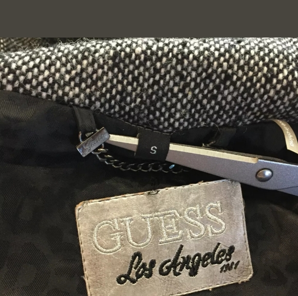 Sold!Guess Los Angeles Tweed Tailor Fitted Peacoat - Picture 4 of 4